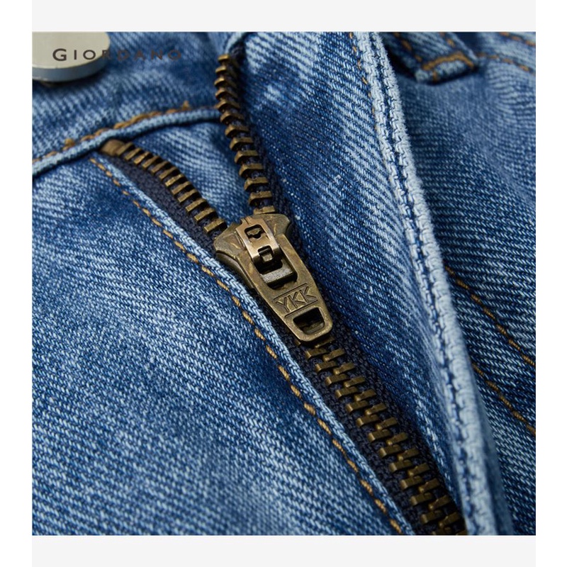 Giordano Quần Jean denim Lưng Cao Phối Túi Giả Màu Tương Phản Cá Tính Cho Nữ 18423203