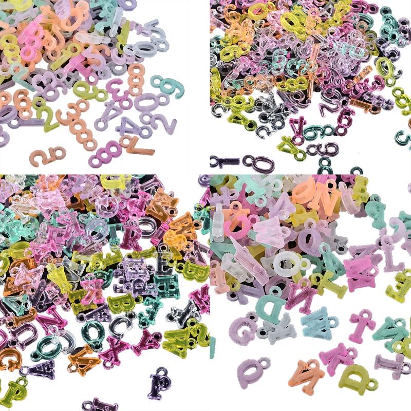 Túi Hạt Nhựa Hình Chữ Cái Màu Sắc Kẹo Ngọt Kích Thước 5-15mm Dùng Làm Trang Sức DIY