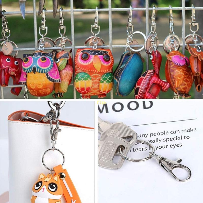 Set 100 Móc Khóa Có Vòng Xoay Nhiều Kích Cỡ S / L Làm Đồ Thủ Công DIY