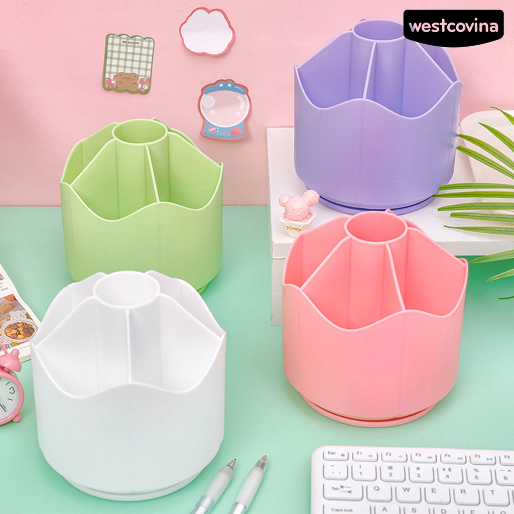 [WSTN]✎Giá Đỡ Bút Bằng Nhựa 6 Ngăn Xoay 360 Độ Đa Năng Tiện Dụng Cho Gia Đình