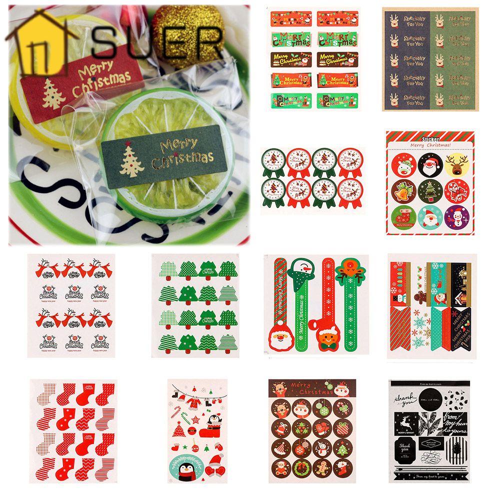 Set 5 Tấm Sticker Họa Tiết Giáng Sinh Để Trang Trí Cho Các Bữa Tiệc