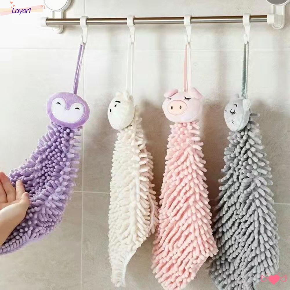 Layor1 Khăn Lau Toilet Dạng Treo Chất Liệu Vải Chenille Mềm Mại Đáng Yêu