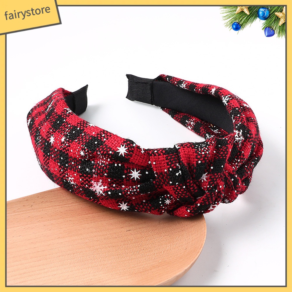 Băng Đô Cài Tóc Co Giãn In Họa Tiết Hoa Tuyết Thắt Nút Thời Trang Cho Nữ