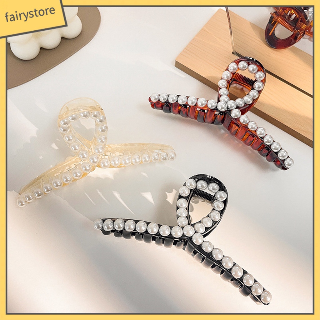 Kẹp Tóc Càng Cua Đính Ngọc Trai Giả Kích Thước Lớn Cho Nữ