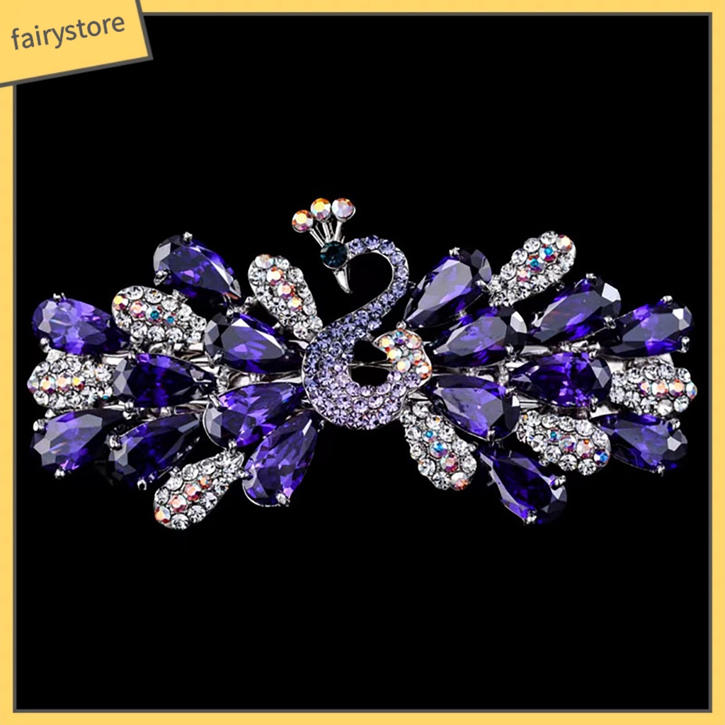 Kẹp Tóc Đính Pha Lê Giả Lấp Lánh Chống Trượt Tiện Dụng