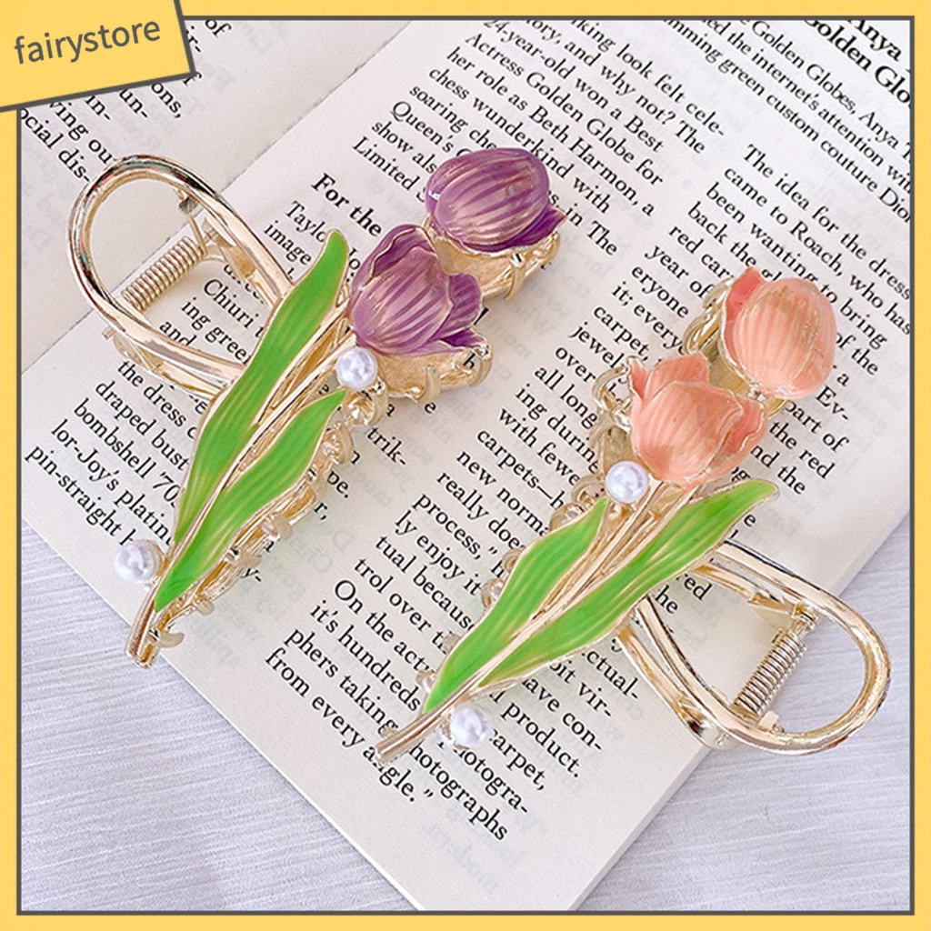 [FRO] Kẹp Tóc Càng Cua Tạo Kiểu Tóc Hoa Tulip Viền Mịn Màng Tinh Tế Cao Cấp Phong Cách Ngọt Ngào Sang Trọng Cho Nữ