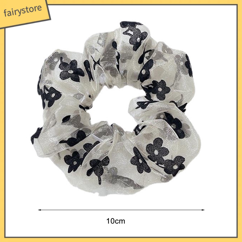 Dây Cột Tóc Co Giãn Chống Trượt Đính Hoa Xinh Xắn Cho Nữ