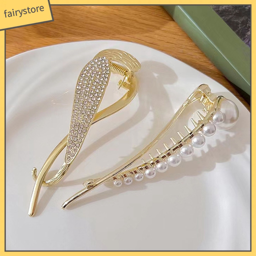 Kẹp Tóc Hình Chữ S Đính Ngọc Trai Giả Mạ Vàng Thời Trang Cho Nữ