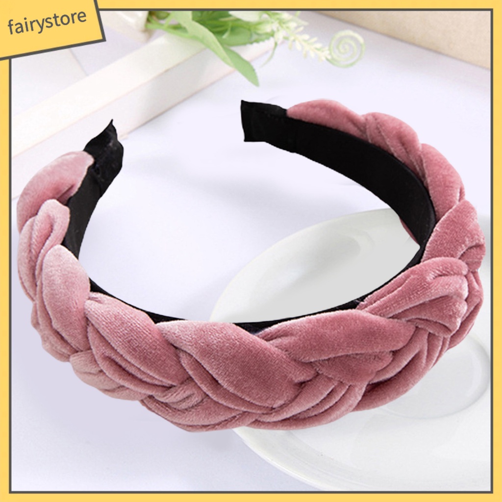 Băng Đô Cài Tóc Thắt Nút Bằng Xốp Rộng Cao Không Trơn Màu Sắc Phong Cách Hàn Quốc Cho Nữ