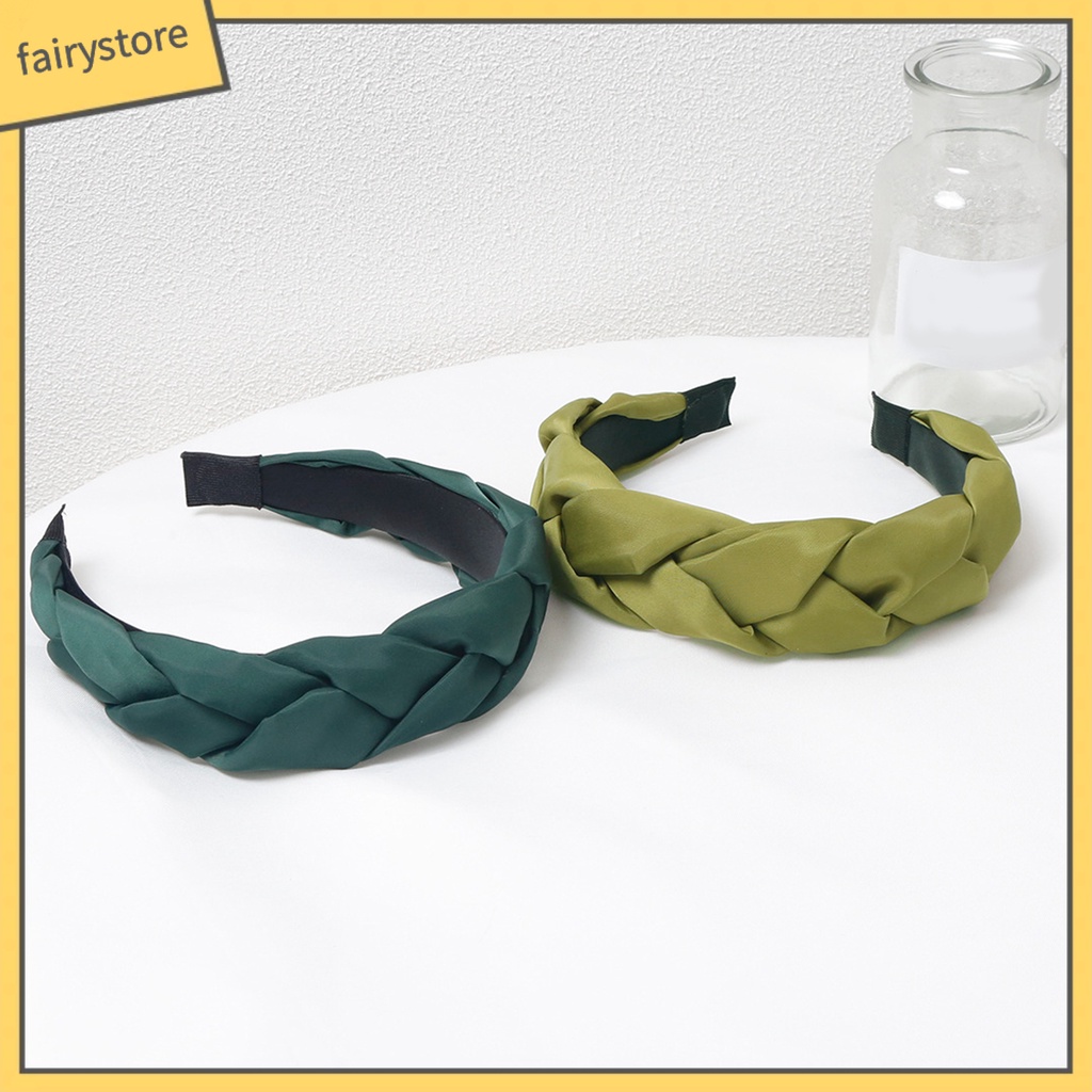 Băng Đô Cài Tóc Mềm Mại Co Giãn Chống Trượt Màu Trơn Thanh Lịch Dành Cho Nữ