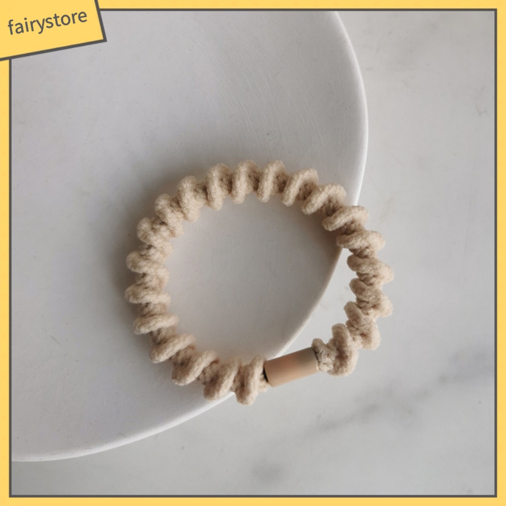 Set 5 Dây Cột Tóc Co Giãn Chống Trượt Màu Sắc Đơn Giản Dành Cho Nữ