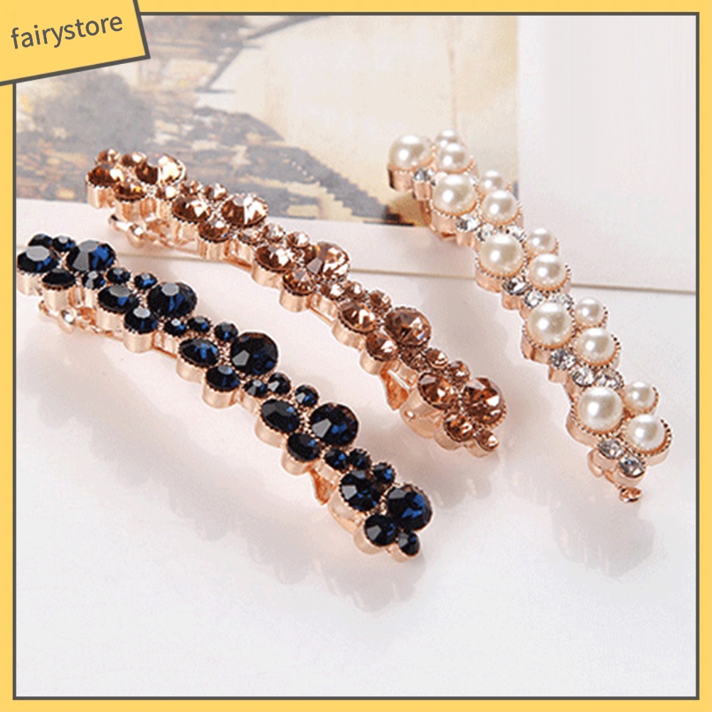 Kẹp Tóc Đính Đá Và Ngọc Trai Nhân Tạo Thời Trang