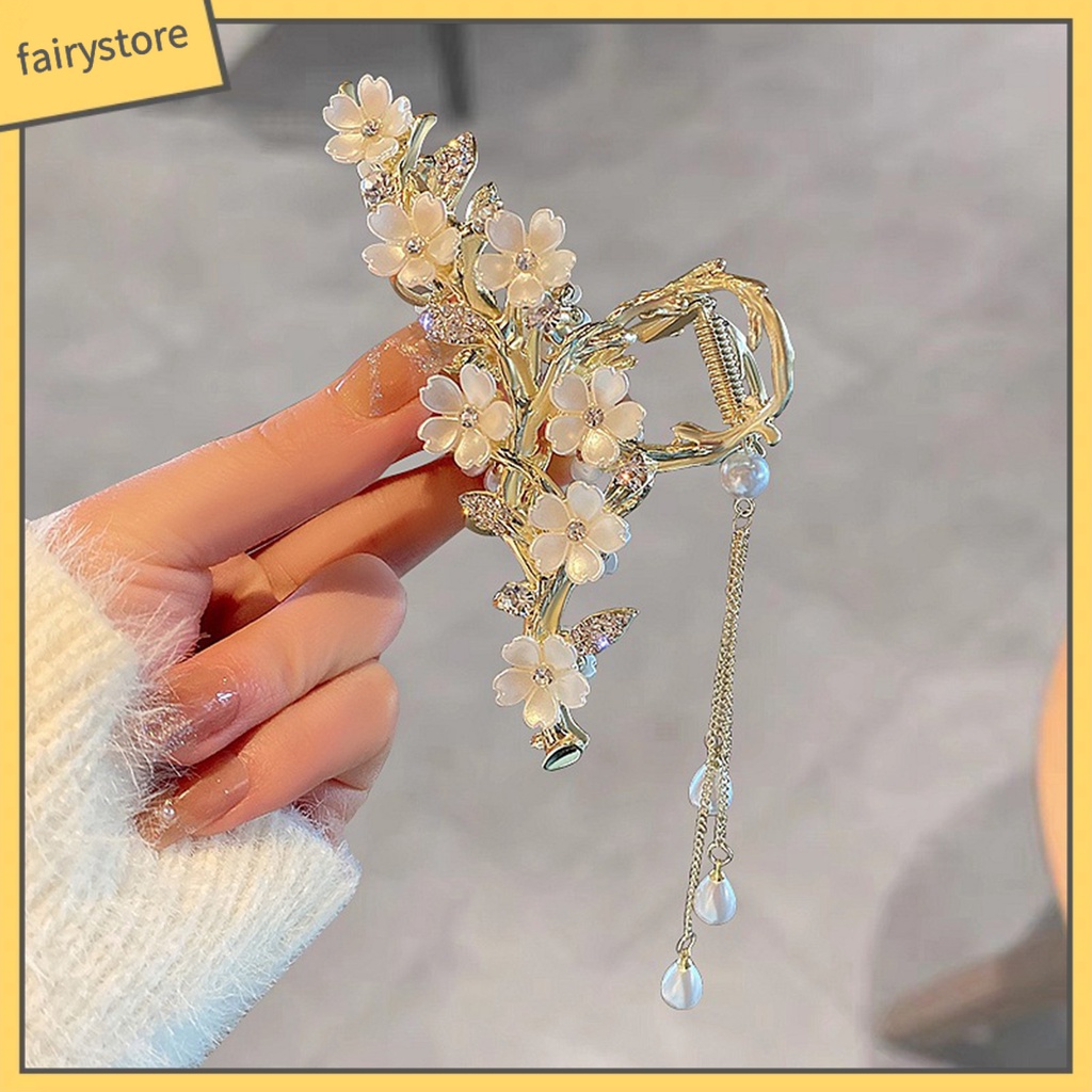 Kẹp Tóc Càng Cua Đính Ngọc Trai Giả Thanh Lịch Cho Nữ