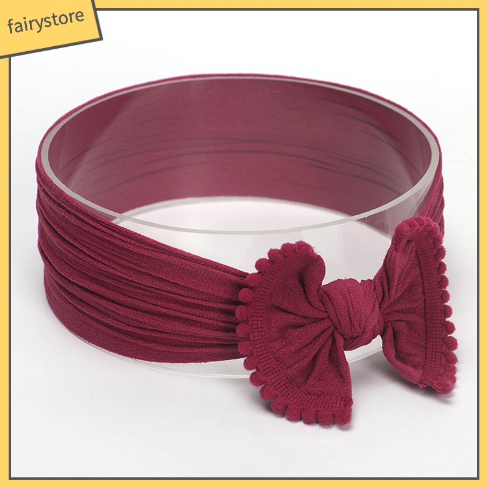 Băng Đô Thắt Nơ Bằng Nylon Mềm Co Giãn Dành Cho Bé Gái