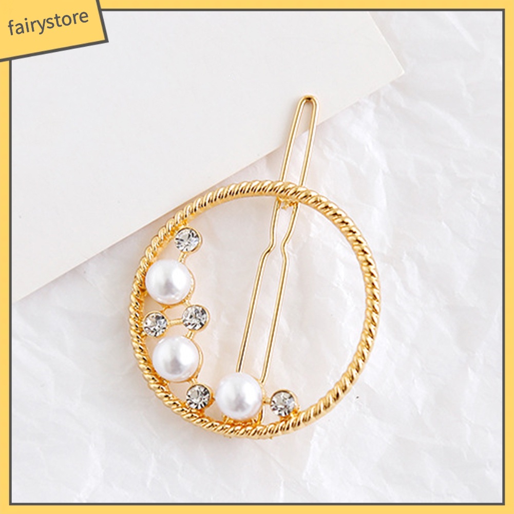 Kẹp Tóc Đính Đá Ngọc Trai Giả Thời Trang Dành Cho Nữ