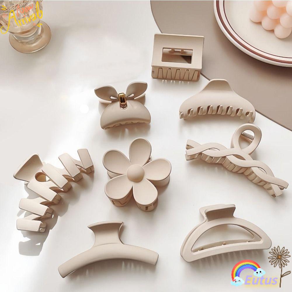 Set 4 Kẹp Tóc Cá Mập Họa Tiết Hình Học Độc Đáo EUCA