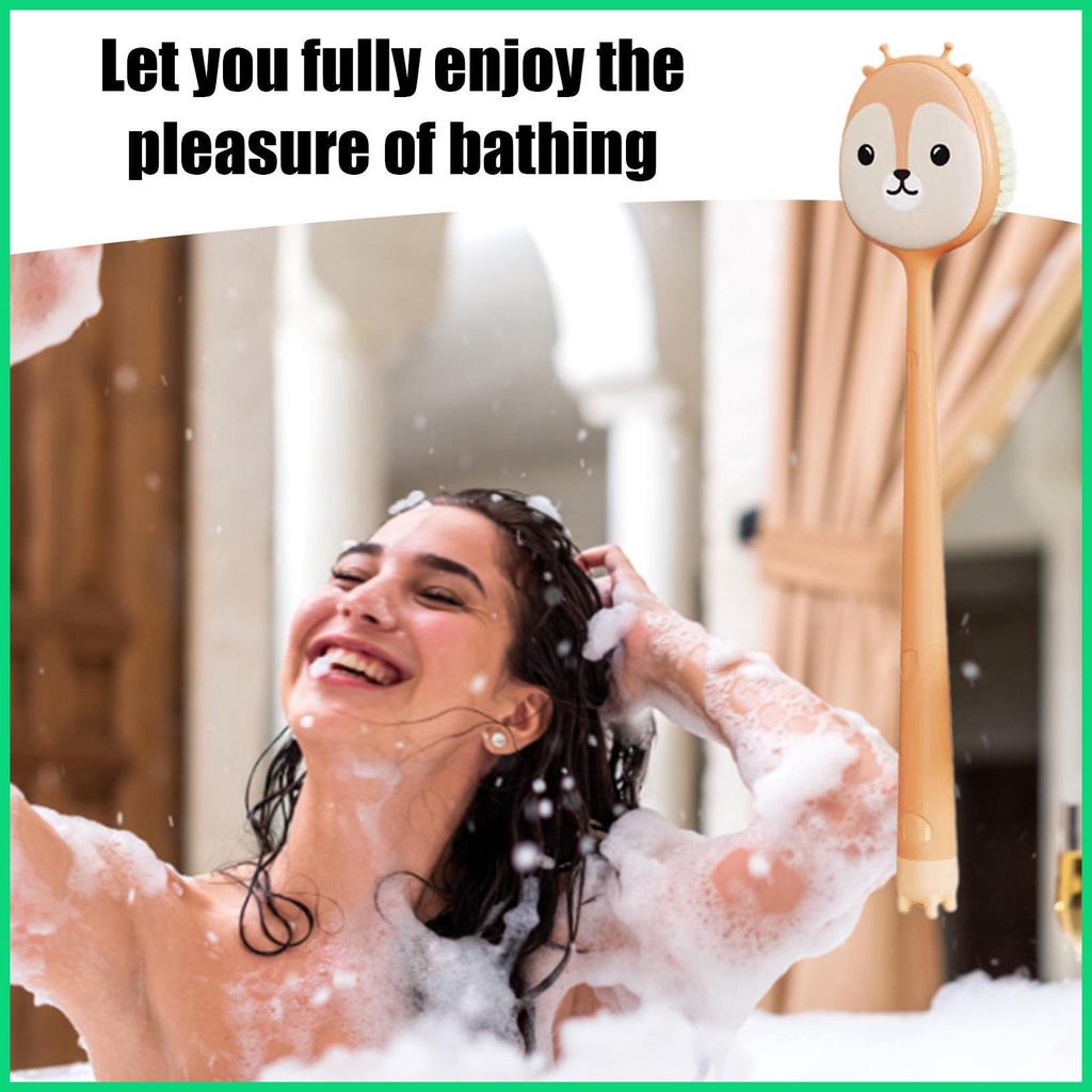 Bàn Chải Chà Lưng 2 Trong 1 Hai Mặt Cán Dài Tiện Dụng Cho Nhà Tắm