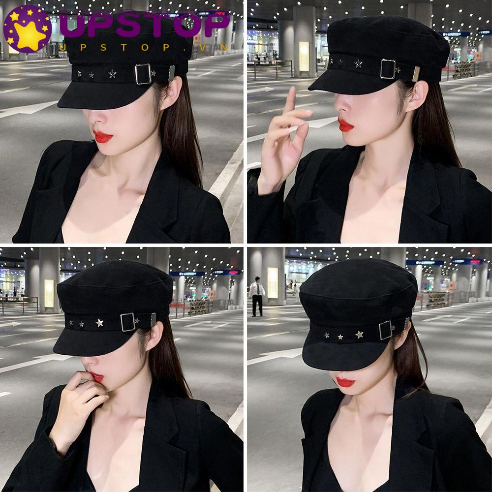 Nón Beret Vải Cotton Màu Xanh Navy Thời Trang Cho Nữ