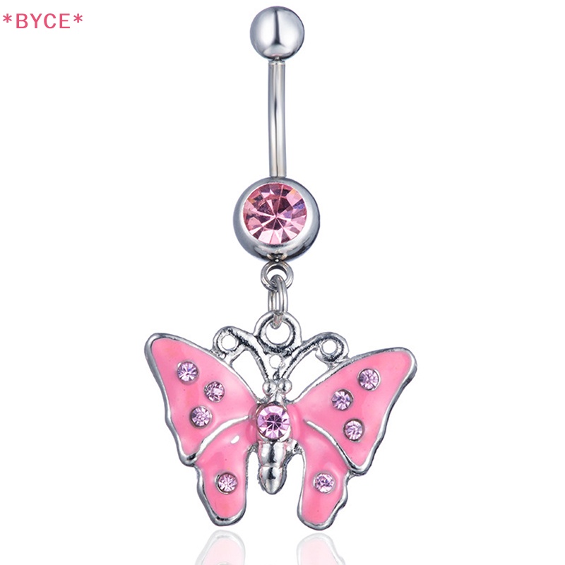 Khuyên Rốn Hình Bướm Bằng Thép Không Gỉ Đính Đá Thời Trang Sáng Tạo Cho Nữ Mới