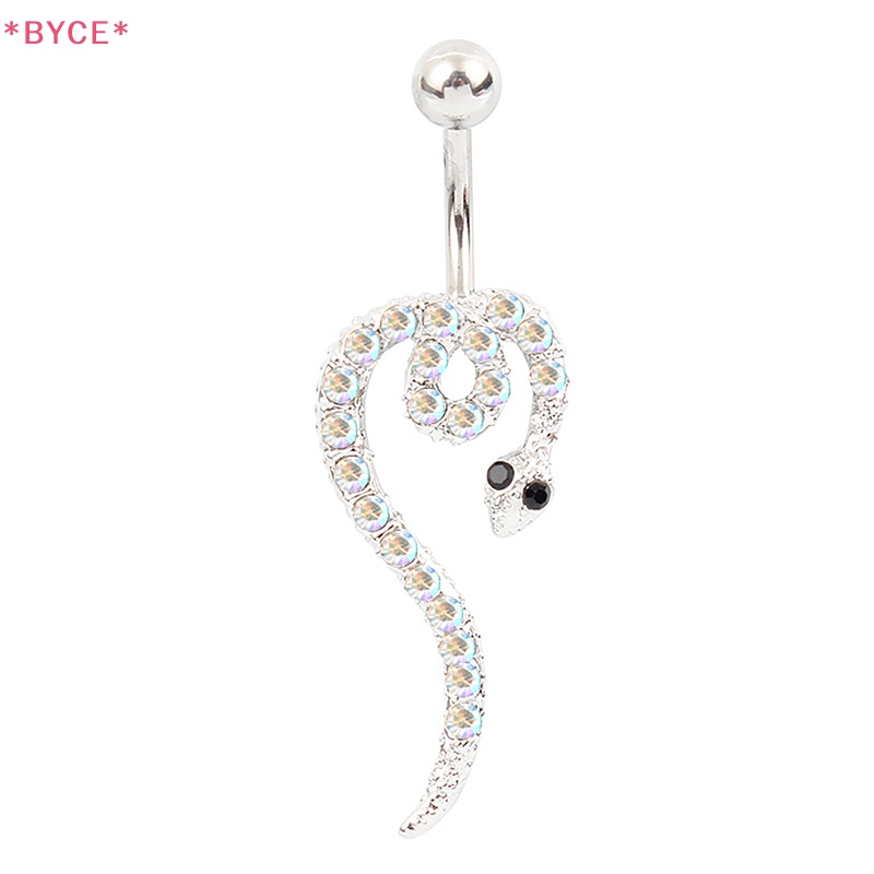 Khuyên Rốn Hình Rắn Bằng Thép Không Gỉ Đính Đá Cá Tính Mới