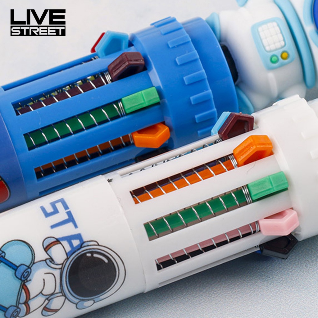 Bút Bi Lăn Mực Không Đổi Màu Hình Phi Hành Gia Hoạt Hình Có Thể Thu Gọn