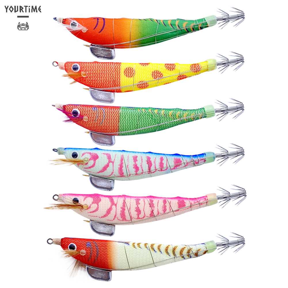 Mồi Câu Cá Giả Hình Tôm Bằng Gỗ Phát Quang Kích Thước 100mm 12g