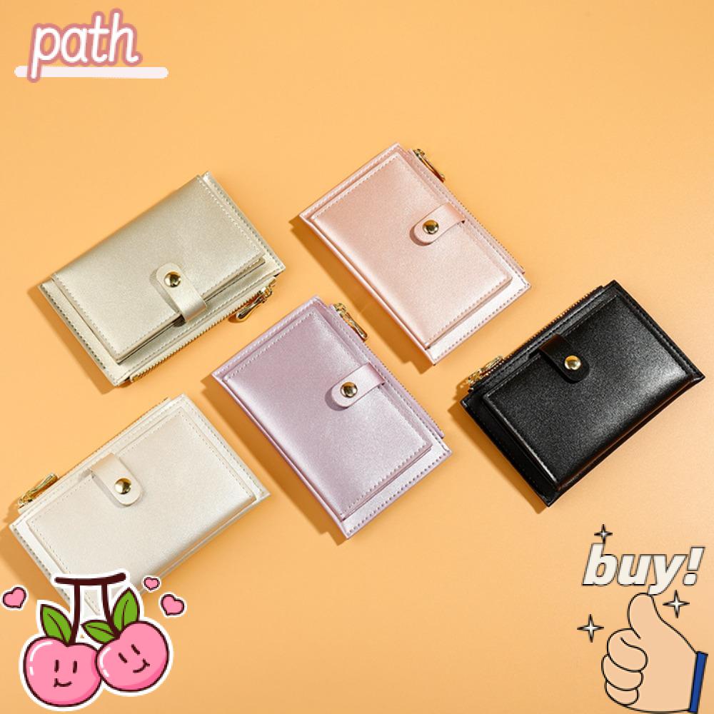 Ví Mini Màu Trơn Có Khóa Kéo Thiết Kế Đơn Giản Tiện Dụng Giá Đỡ