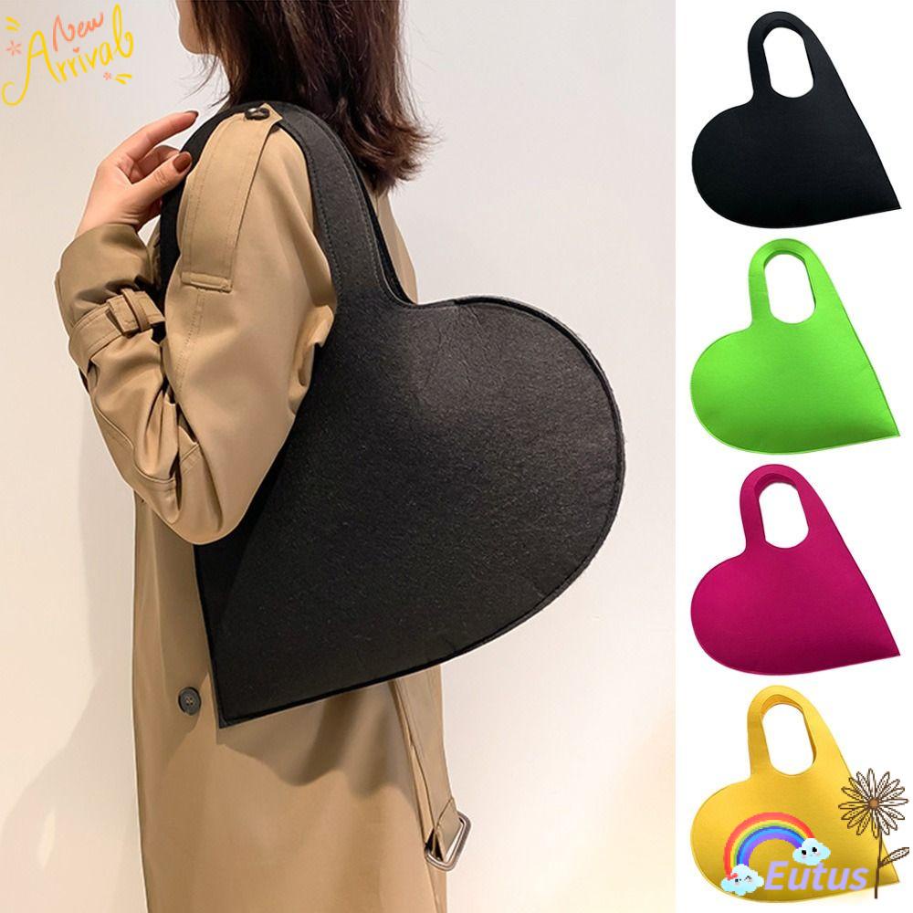 Phụ Kiện Túi Xách Đeo Vai Hình Trái Tim Bằng Vải Nỉ Thời Trang Mới