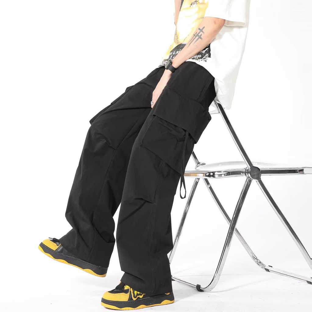 Quần Yếm Ống Rộng Lưng Cao Phong Cách Hip Hop Đường Phố Mỹ Thời Trang Mùa Hè Hàng Mới Dành Cho Bạn Nữ