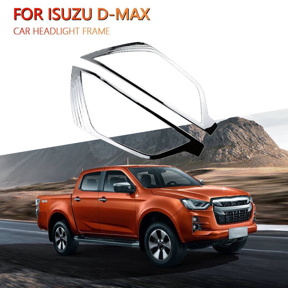 1 Cặp Viền Bọc Đèn Sương Mù Phía Trước Màu Bạc Chrome Trang Trí Cho ISUZU D-MAX Dmax 2021 2022 2023 + Acc