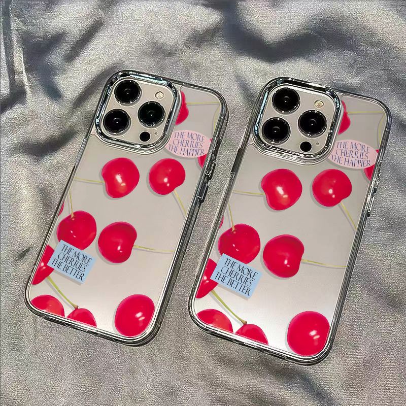✅Ốp Điện Thoại Mềm Chống Sốc Họa Tiết Quả Cherry Lớn Cho Iphone 12 13 11 14pro 87Plus Max