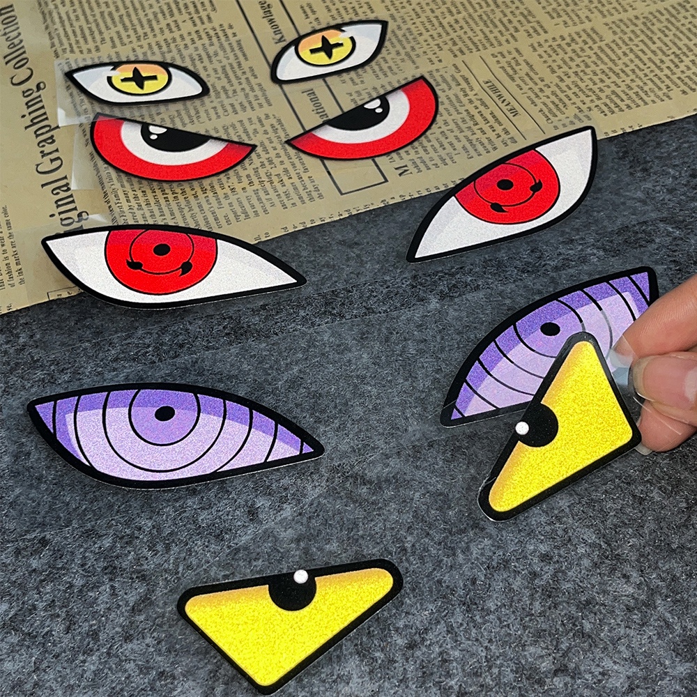 Miếng Dán Phản Quang Hình Đôi Mắt Naruto Trang Trí Xe Hơi / Xe Máy Điện