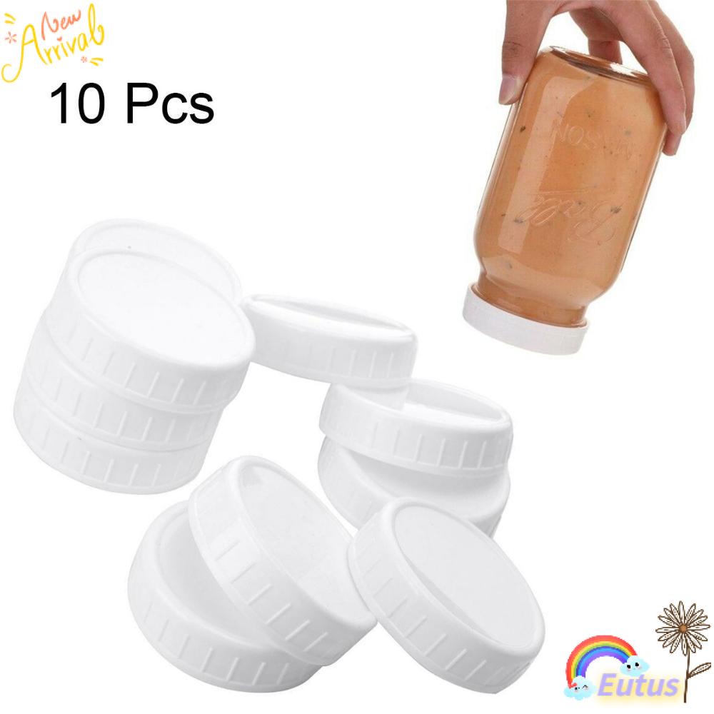 Set 10 Nắp Đậy Lọ Mason Jars Bằng Nhựa Không Đường Viền
