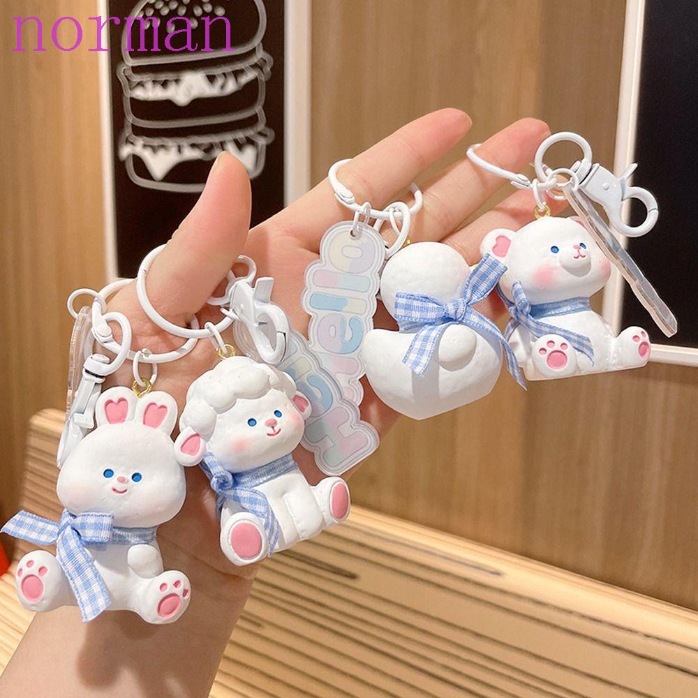 Móc Khóa Resin Hình Thỏ / Gấu / Vịt Xinh Xắn Cho Cặp Đôi