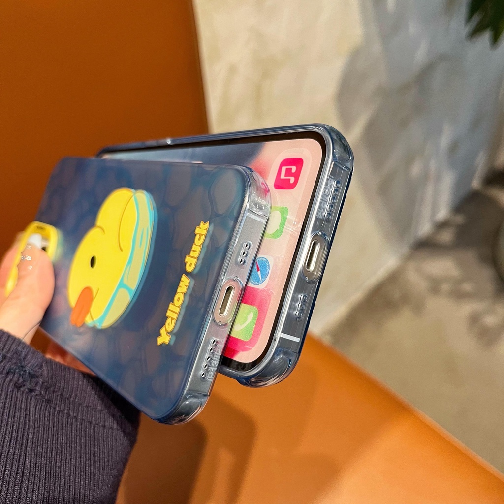 Ốp Điện Thoại TPU Mềm Nhám Chống Sốc In Hình Vịt Hoạt Hình Dễ Thương Cho iPhone 14 13 12 11Pro Max