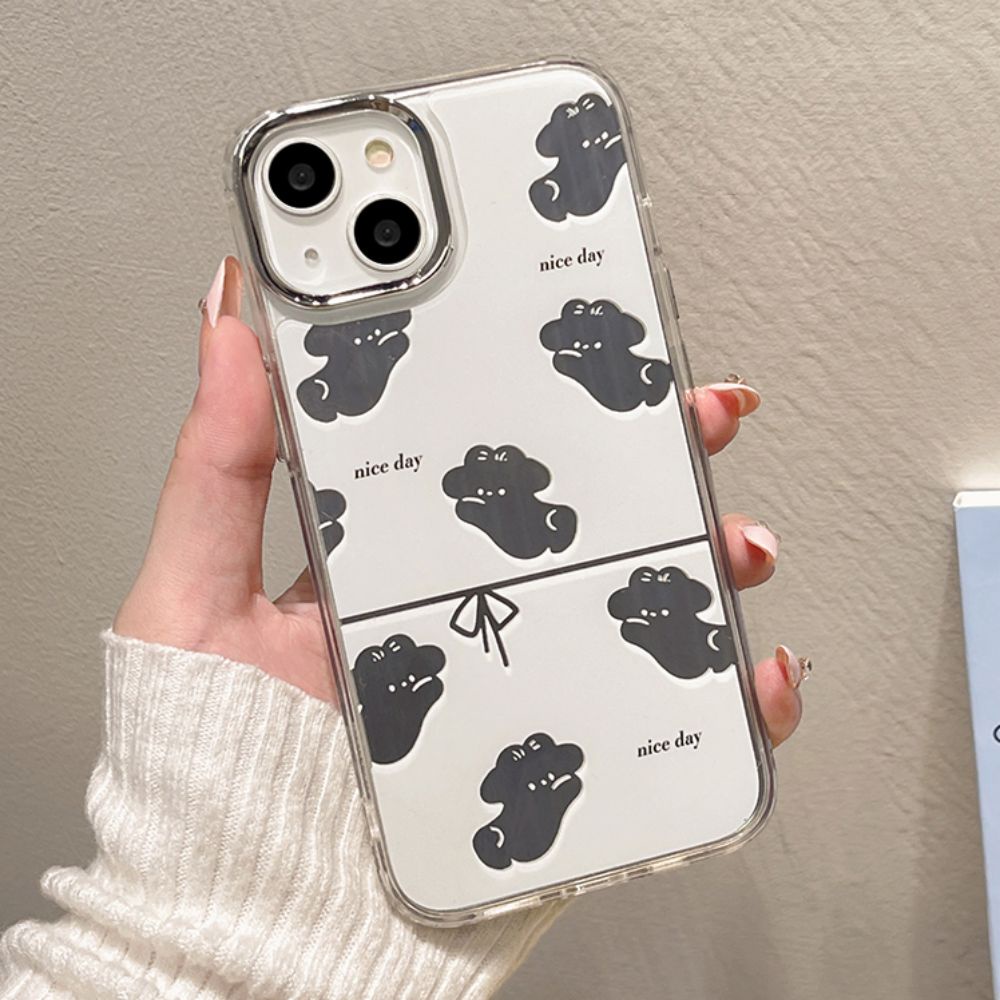 Ốp Điện Thoại TPU Mềm Chống Sốc Tráng Gương Họa Tiết Cún Hoạt Hình Cho IPhone 11 14 13 12 Pro Max