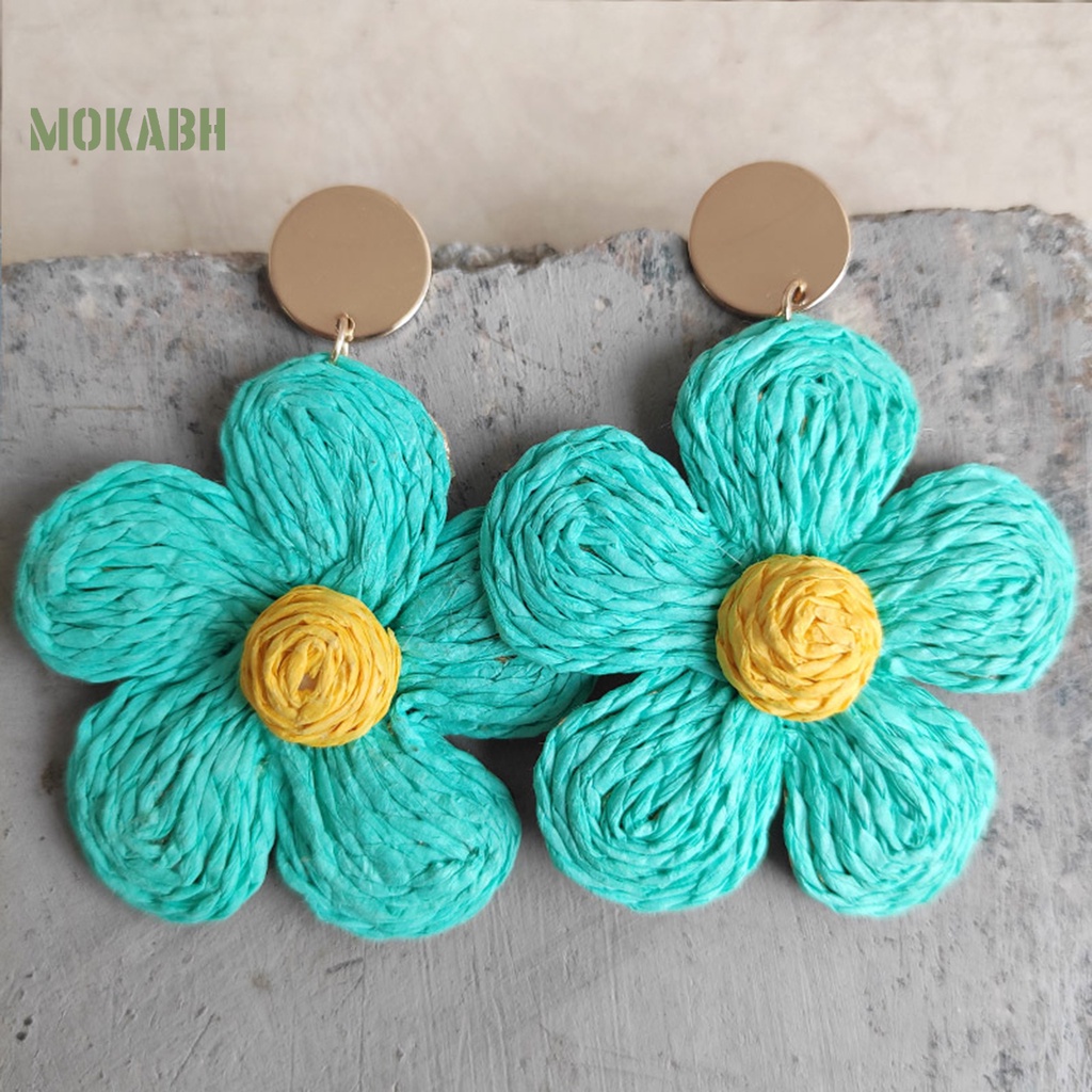 1 Đôi Bông Tai Hình Hoa Màu Sắc Tươi Sáng Phong Cách Kỳ Nghỉ Cho Nữ