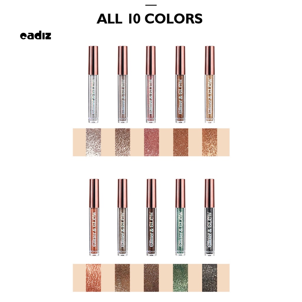 Set 10 Phấn Mắt Dạng Lỏng Chống Nhòe Màu Sắc Long Lanh Quyến Rũ