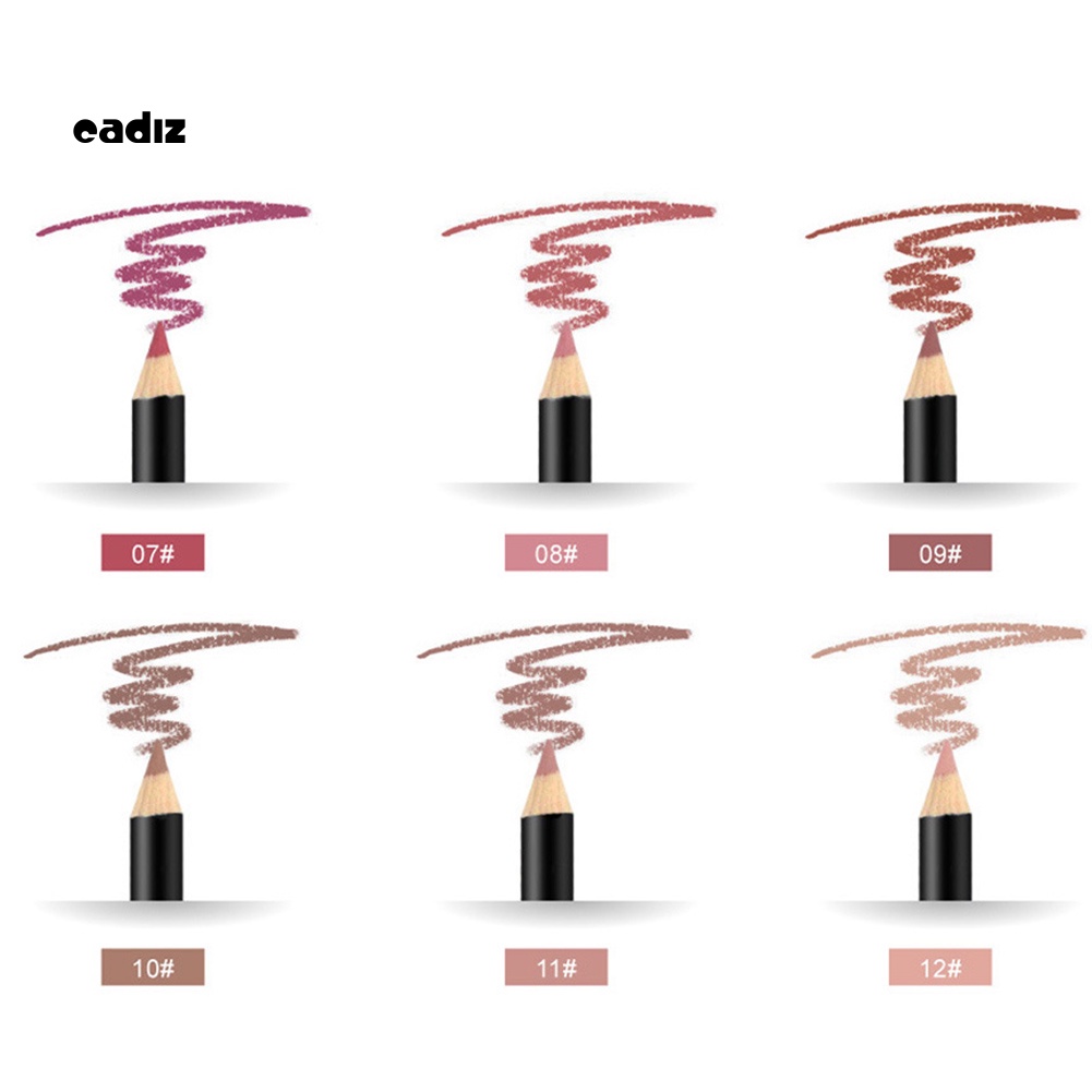 Chì Kẻ Viền Môi NAGETA 12 Màu Sắc Tùy Chọn Chống Thấm Nước Chống Dính Lâu Trôi