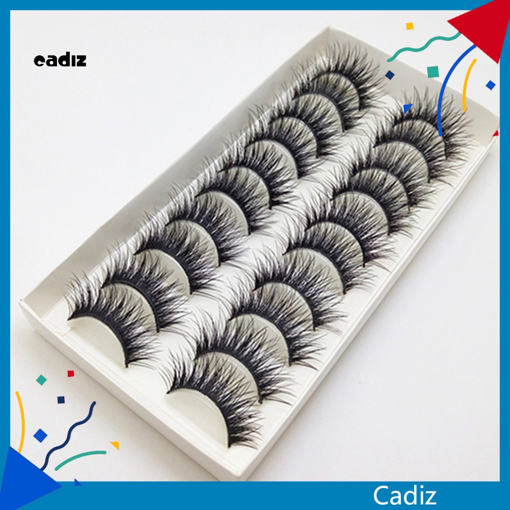 Set 10 Cặp Lông Mi Giả Dày Bằng Sợi Tổng Hợp Tự Nhiên Tái Sử Dụng Không Chứa Chất Nhờn