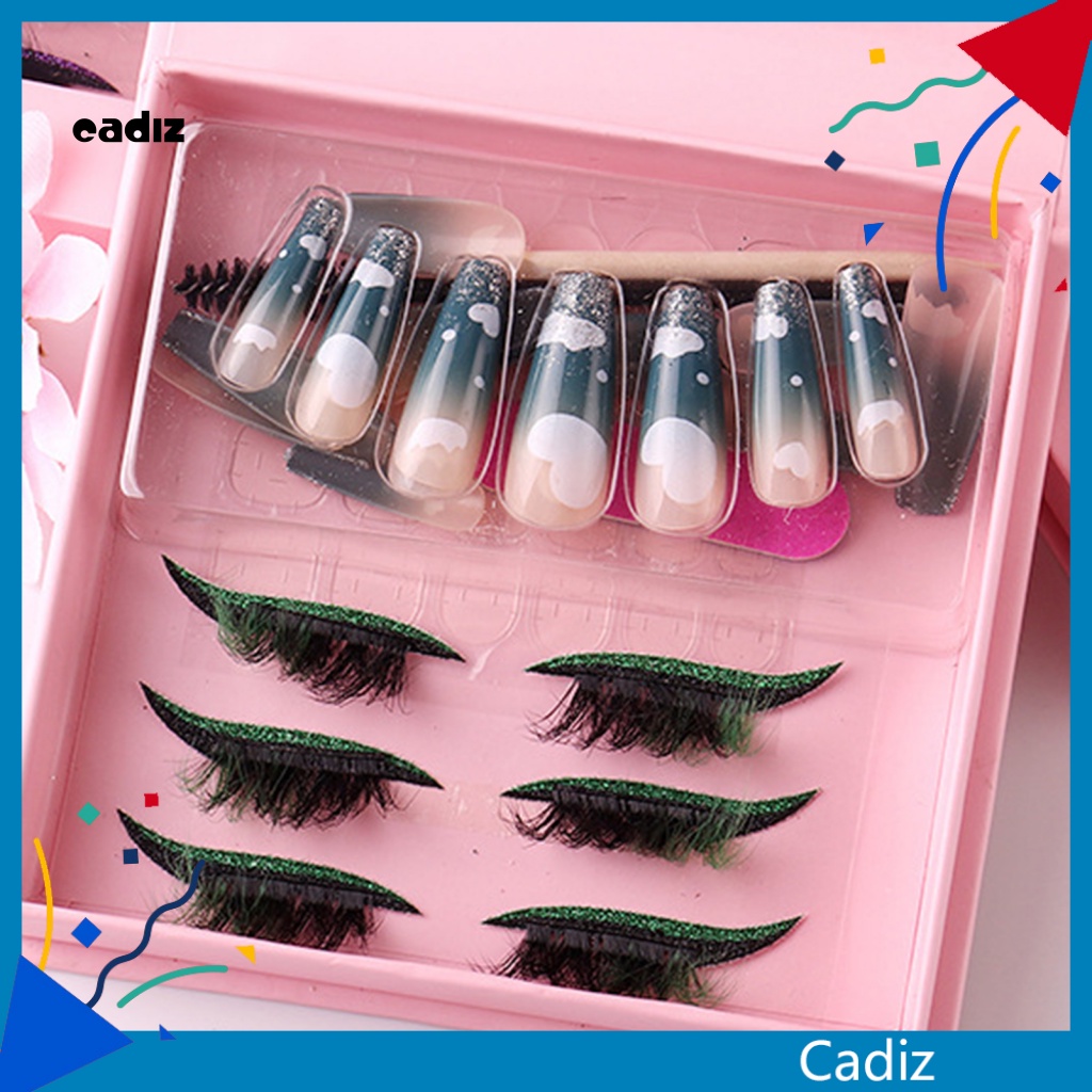 1 Bộ Lông Mi Giả Hiệu Ứng 3D Nhiều Màu Sắc Trang Trí Móng Tay Nghệ Thuật Dành Cho Nữ