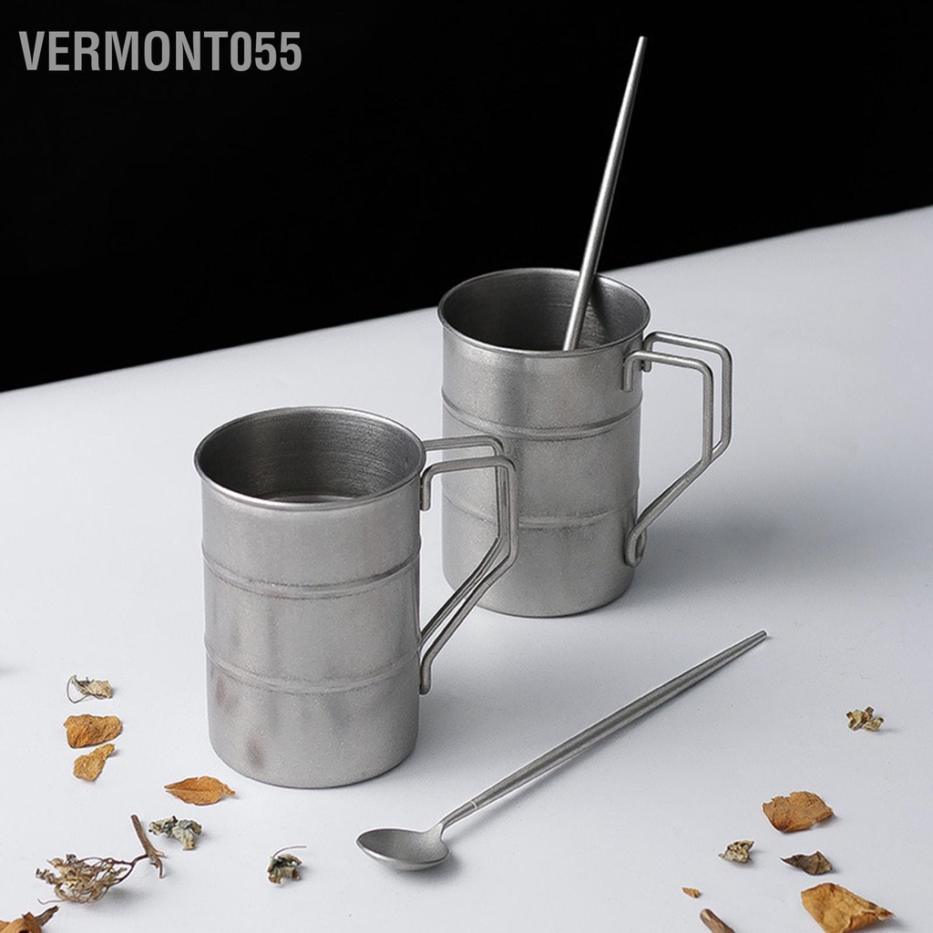 Vermont055 Cốc bia 304 Thép không gỉ Phong cách Retro Hình dạng tre tròn cắm trại cho trong nhà ngoài trời