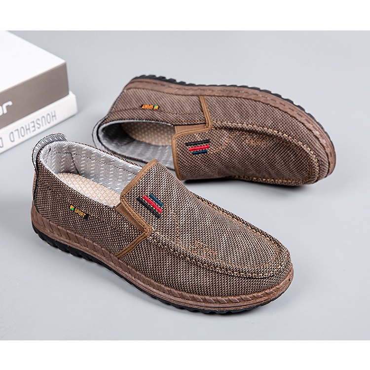 Giày Lười Vải Nam, Thoáng Khí, Đế Mềm, Chống Trơn Trượt G200