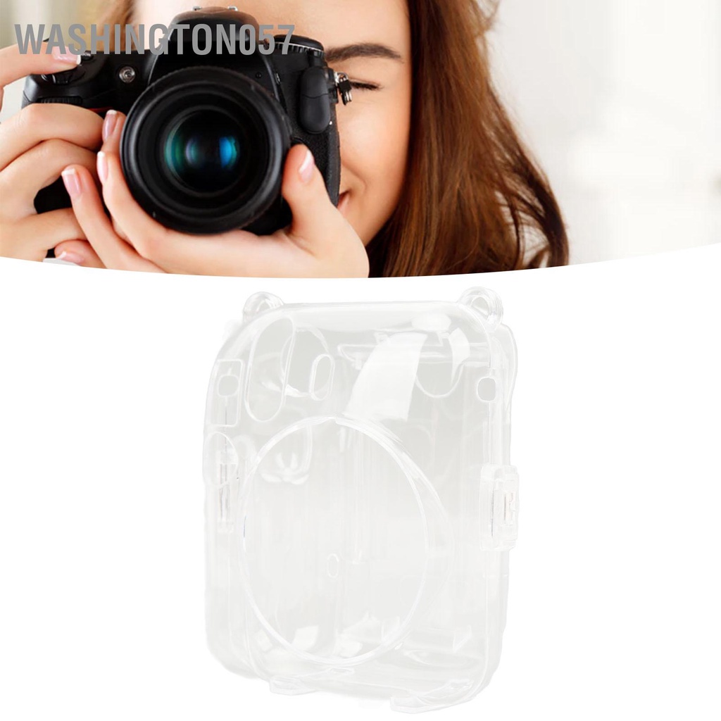 Có thể bán buôn Clear Instant Camera Case PC Antiscratch Sleeve With Dây đeo vai có thể điều chỉnh cho Instax Mini 12 Washington057 Hàng giao ngay