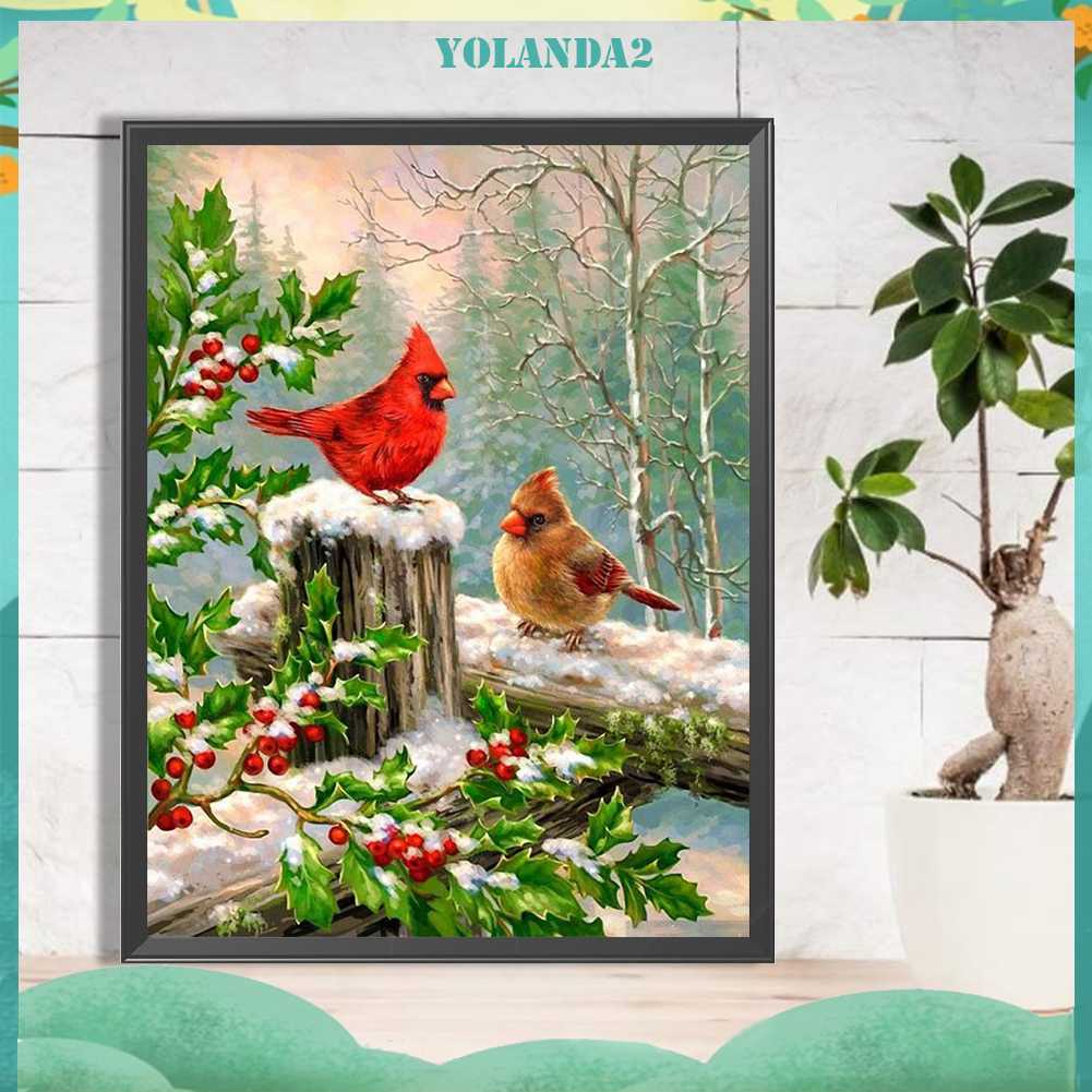 Tranh Đính Đá Kim Cương Toàn Bộ 5D DIY Hình Chim Sẻ