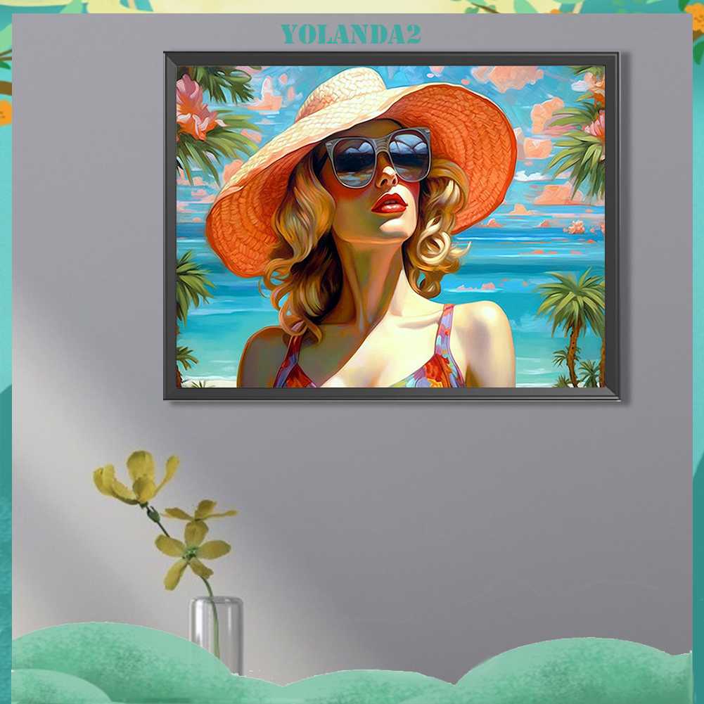 Tranh Đính Đá Kim Cương Toàn Bộ 5D DIY Hình Vẽ Người Phụ Nữ Trang Trí Nhà Cửa