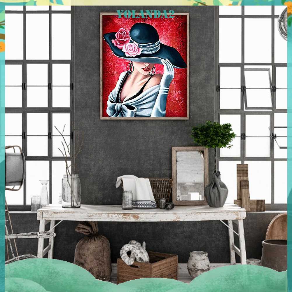 Tranh Đính Đá Kim Cương Toàn Bộ 5D DIY Hình Vẽ Cô Gái Trang Trí Nhà Cửa