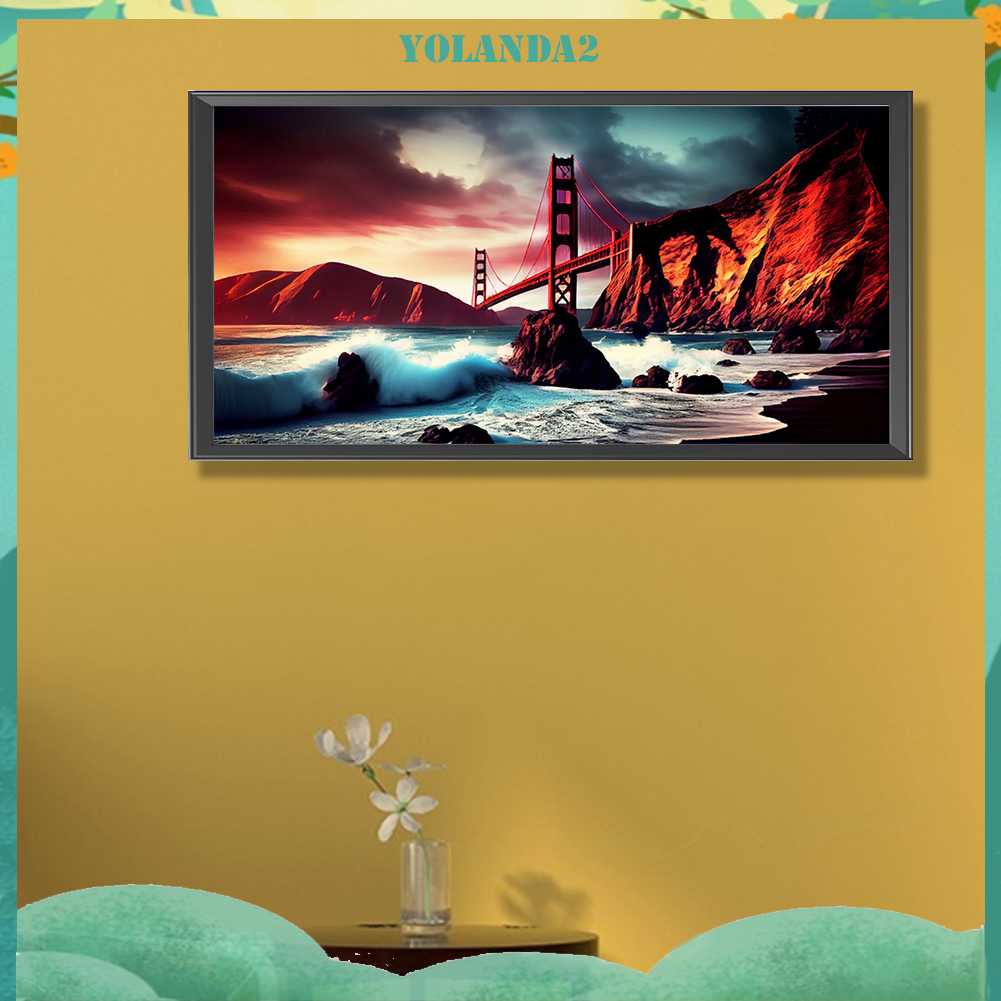 Tranh Đính Đá Kim Cương Toàn Bộ 5D DIY Hình Cây Cầu