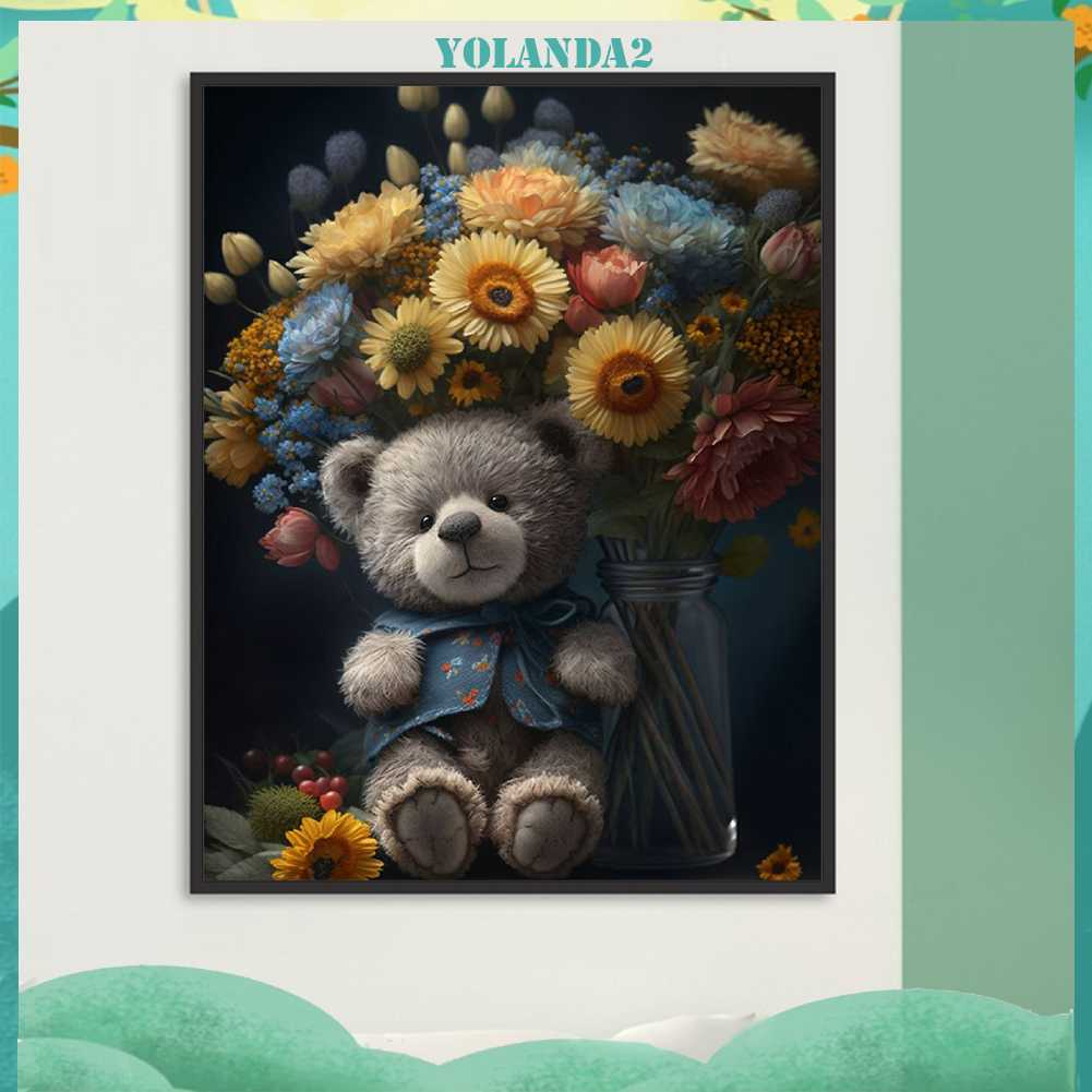 Tranh Đính Đá Kim Cương Toàn Bộ 5D DIY Hình Búp Bê Hoa