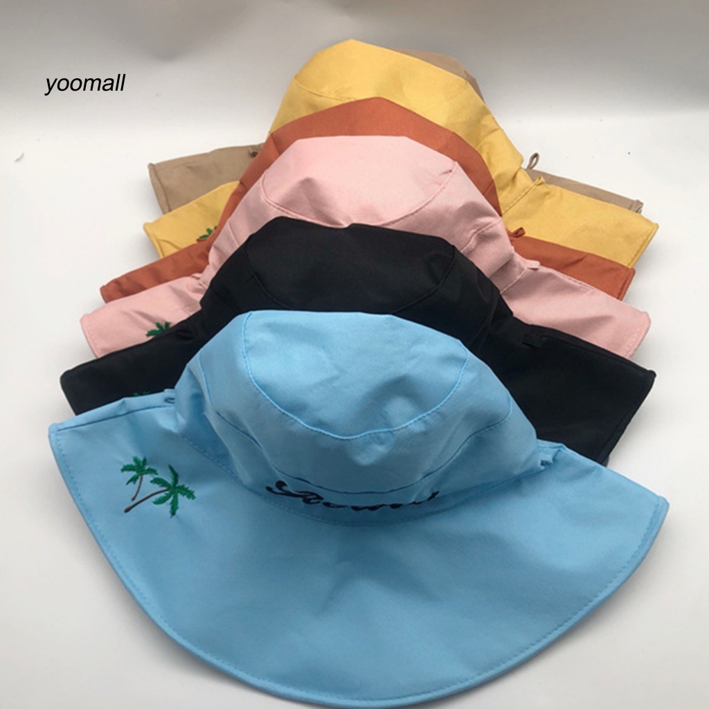 Nón Vành Tròn Dây Rút In Họa Tiết Cây Cối Thời Trang Cho Nữ